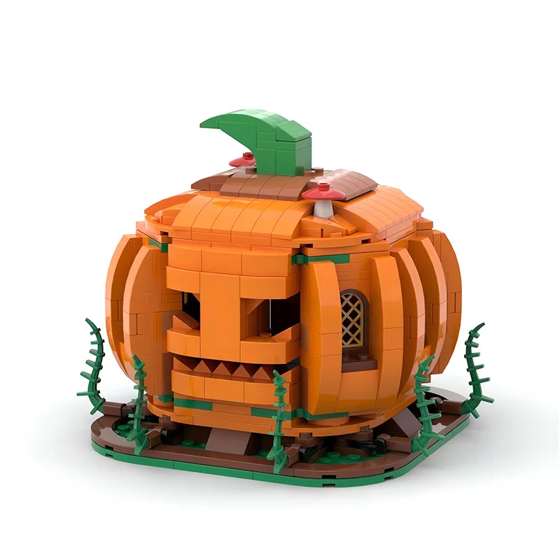 

Halloween MOC Jack-o'-Lantern Creative Pendant Pumpkin Monster Building Blocks Bricks Toys Kids Gifts Compatible With LEGO