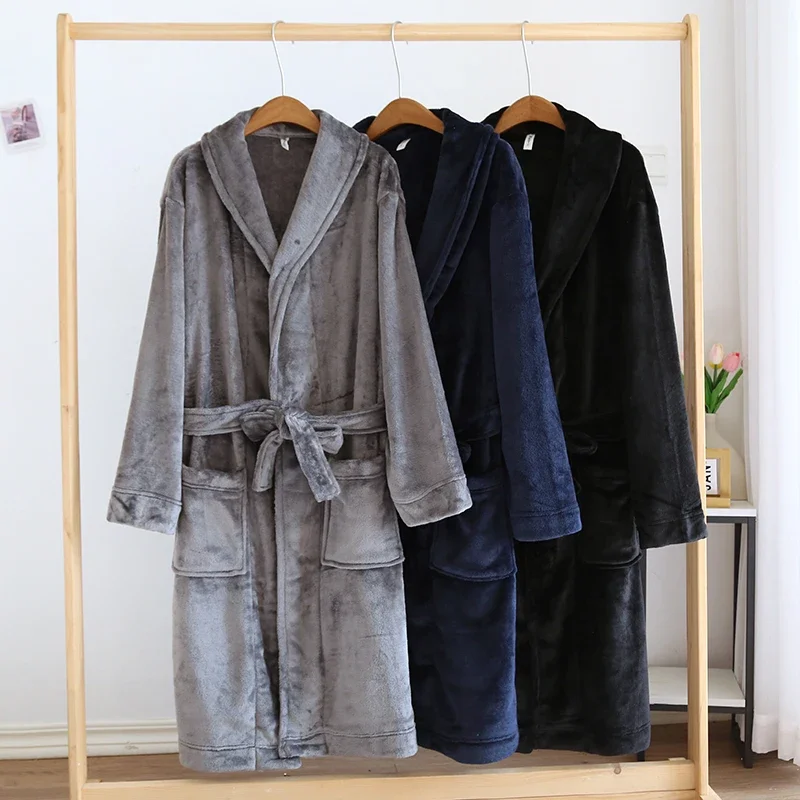 Autumn and Winter Flannel Warm Men's Pajamas, Simple Solid Color Coral Velvet Home Robe, Thickened Youth Boy Bathrobe
Autumn and Winter Flannel Warm Men's Pajamas, Simple Solid Color Coral Velvet Home Robe, Thickened Youth Boy Bathrobe