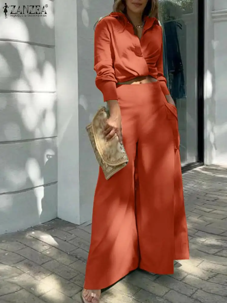 ZANZEA Fashion Urban Tracksuits 2pcs Long Sleeve V-Neck Blouse Wide Leg Pant Autumn Vintage Loose Matching Sets Elegant Suit
ZANZEA Fashion Urban Tracksuits 2pcs Long Sleeve V-Neck Blouse Wide Leg Pant Autumn Vintage Loose Matching Sets Elegant Suit