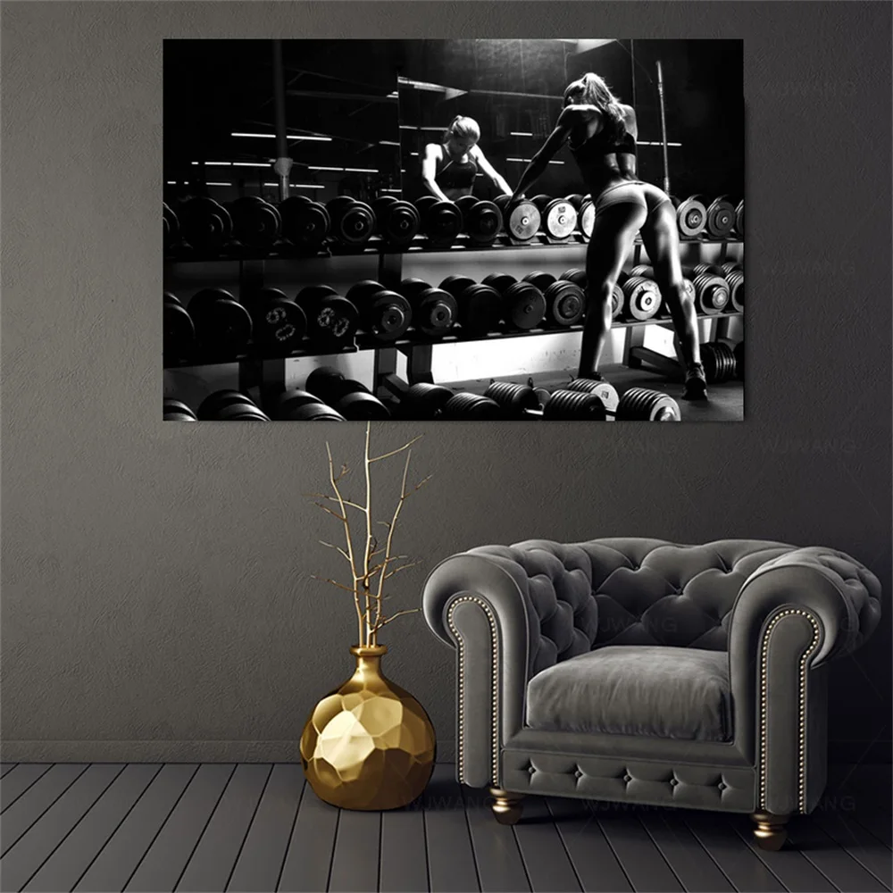 Fitness Sexy Girl Poster and Prints Dumbbell Gym Motivational Wall Art Canvas Painting Pictures for Gym Room Home Decoration
Fitness Sexy Girl Poster and Prints Dumbbell Gym Motivational Wall Art Canvas Painting Pictures for Gym Room Home Decoration