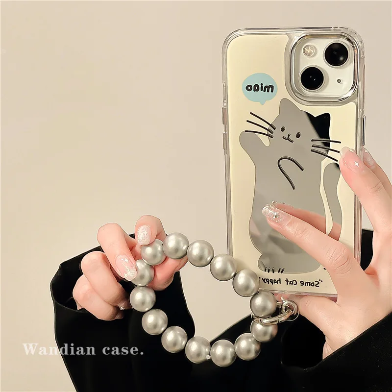 Cartoon cute phone case Cat Mirror Case with Chain for iPhone 14 Pro Max 13 12 Soft Shell 11 Women 14 Plus Phone Cover
Cartoon cute phone case Cat Mirror Case with Chain for iPhone 14 Pro Max 13 12 Soft Shell 11 Women 14 Plus Phone Cover
