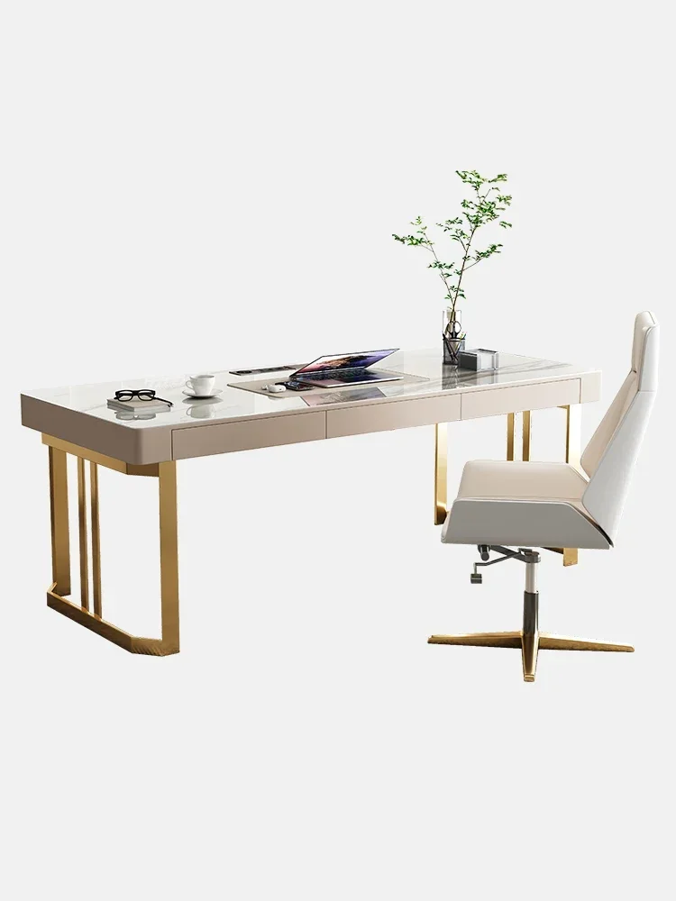 Light luxury rock slab, modern simple office, home desk, writing desk, high-end computer desk
Light luxury rock slab, modern simple office, home desk, writing desk, high-end computer desk