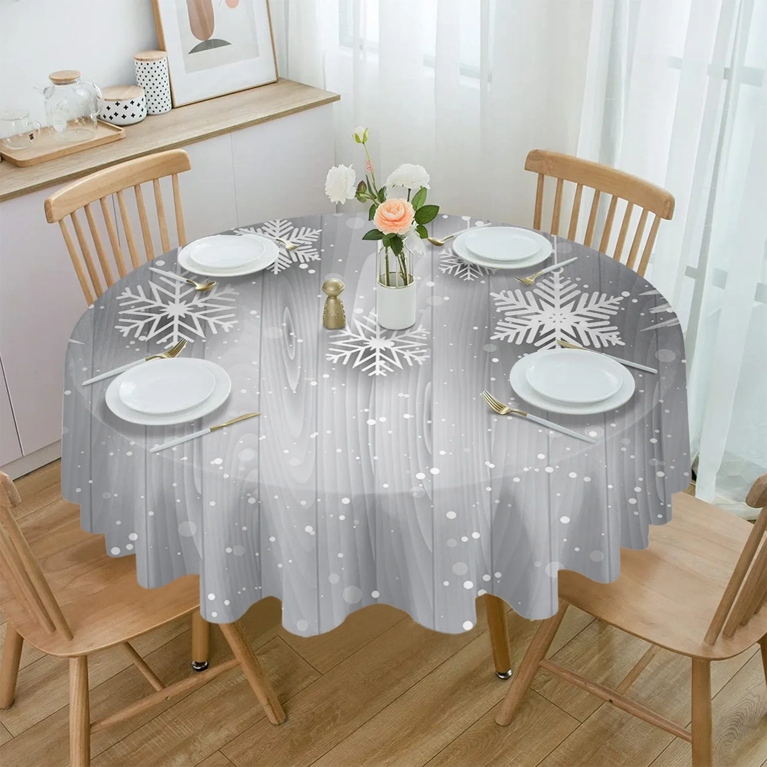 Christmas Silver Fir Leaves Snowflakes Round Tablecloth Waterproof Wedding Decor Table Cover Xmas Home Decorative Tablecloth
Christmas Silver Fir Leaves Snowflakes Round Tablecloth Waterproof Wedding Decor Table Cover Xmas Home Decorative Tablecloth