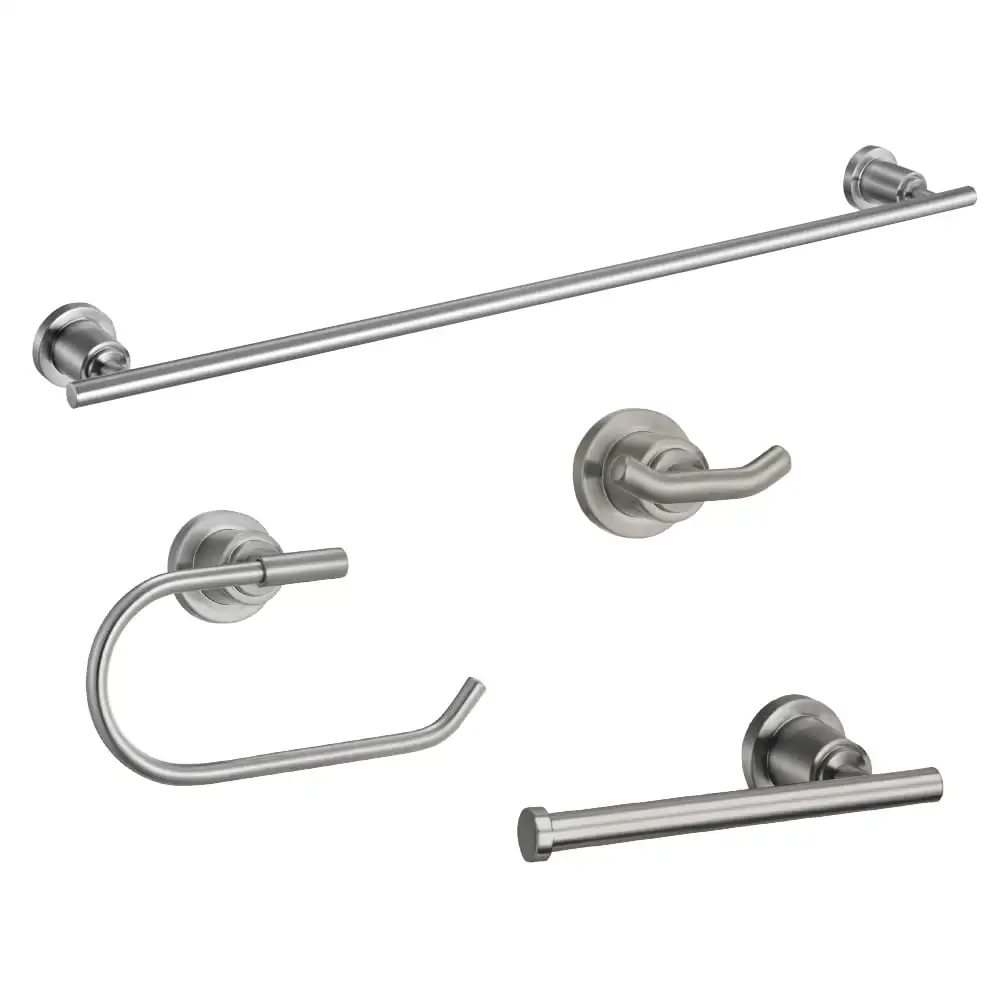 Geneva 4-Piece Bathroom Hardware Accessory Set Satin Nickel Classic Satin Nickel Finish and Concealed Screws Shower Accessories
Geneva 4-Piece Bathroom Hardware Accessory Set Satin Nickel Classic Satin Nickel Finish and Concealed Screws Shower Accessories