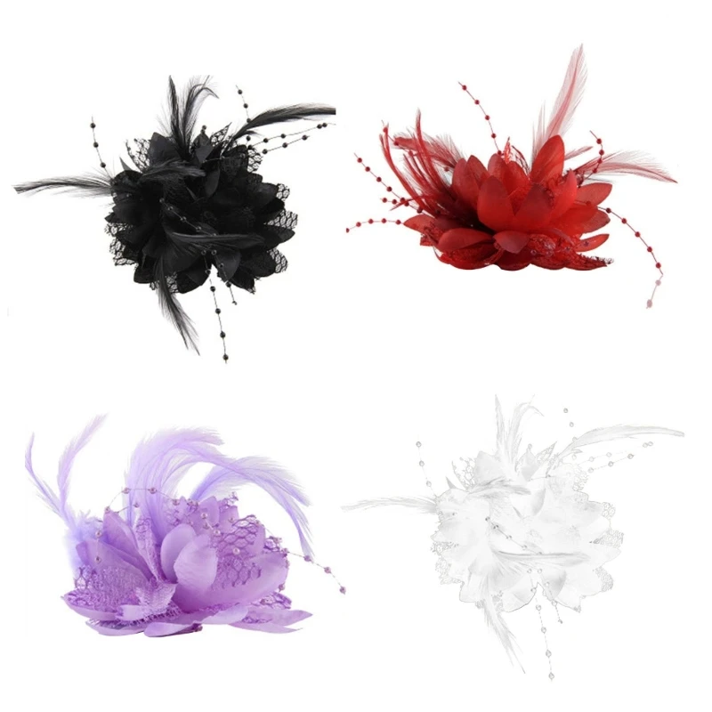 A2ES Women Ladies Fascinator Headband with a Clip Reversible Feathers Flower Beads Brooch Pin Cocktail Party Hat Headwear
A2ES Women Ladies Fascinator Headband with a Clip Reversible Feathers Flower Beads Brooch Pin Cocktail Party Hat Headwear