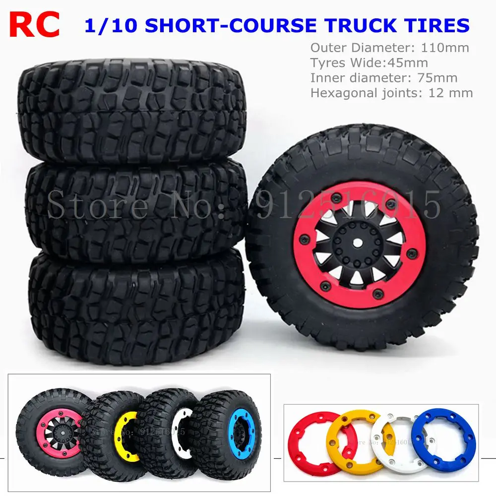 

1:10 RC Remote Control Model Cars Short-course Truck Tire Off-road Vehicle Buggy Tires Wheel Wheels Huanqi 727 REMO Parts