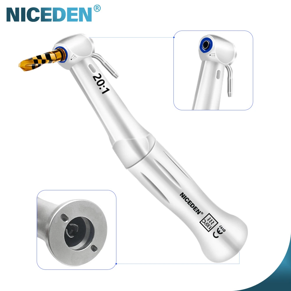 Dental Implant Handpiece SG20 Contra Angle Compatible With 20:1 Reduction Implant Dental Low Speed Handpiece
Dental Implant Handpiece SG20 Contra Angle Compatible With 20:1 Reduction Implant Dental Low Speed Handpiece