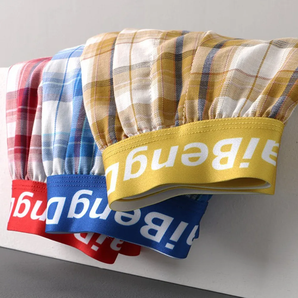 Men's Underpants with Plaid Design Comfortable Cotton and Spandex Material Loose Shorts for Home Multiple Colors
Men's Underpants with Plaid Design Comfortable Cotton and Spandex Material Loose Shorts for Home Multiple Colors