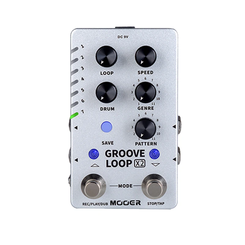 Mooer Groove Loop X2 Stereo Looper с 14 слотами, барабанная педаль, 121 различных барабанов, 10-минутная емкость на трек
Mooer Groove Loop X2 Stereo Looper с 14 слотами, барабанная педаль, 121 различных барабанов, 10-минутная емкость на трек