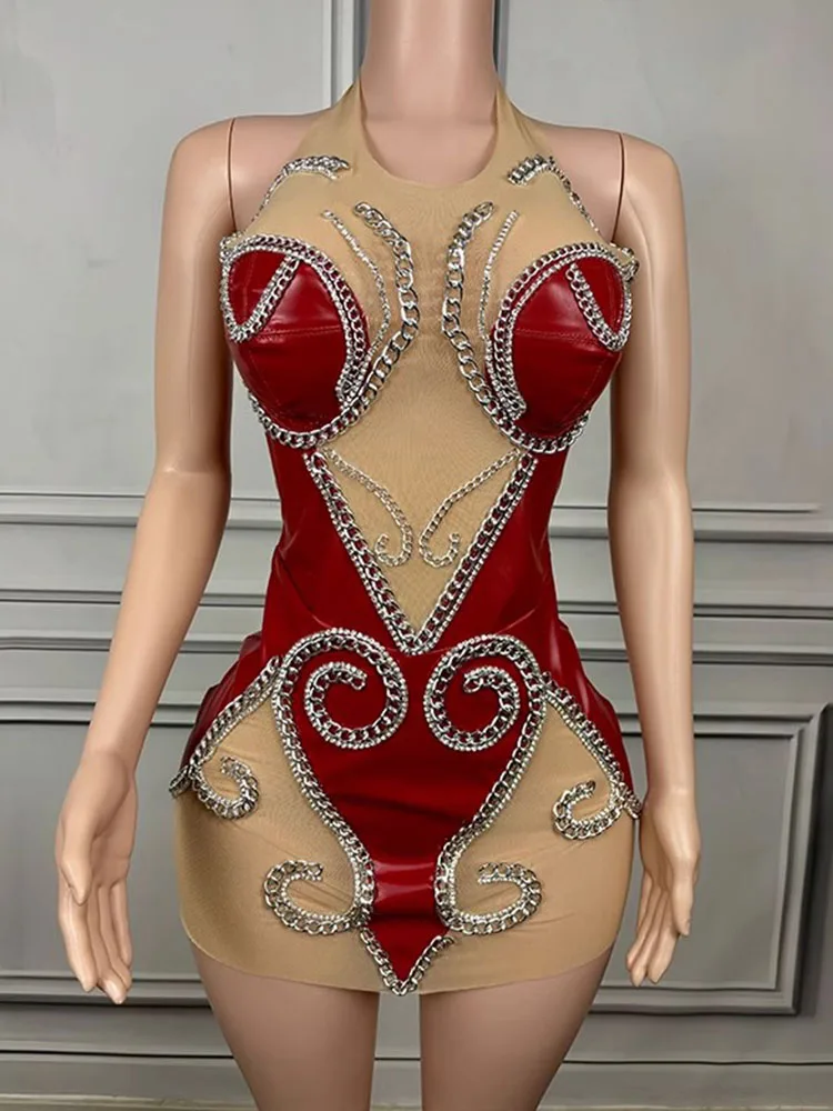 Соблазнительное кожаное платье с подвеской на шею и цепочкой, новинка 2024, модная женская одежда на заказ 
Соблазнительное кожаное платье с подвеской на шею и цепочкой, новинка 2024, модная женская одежда на заказ