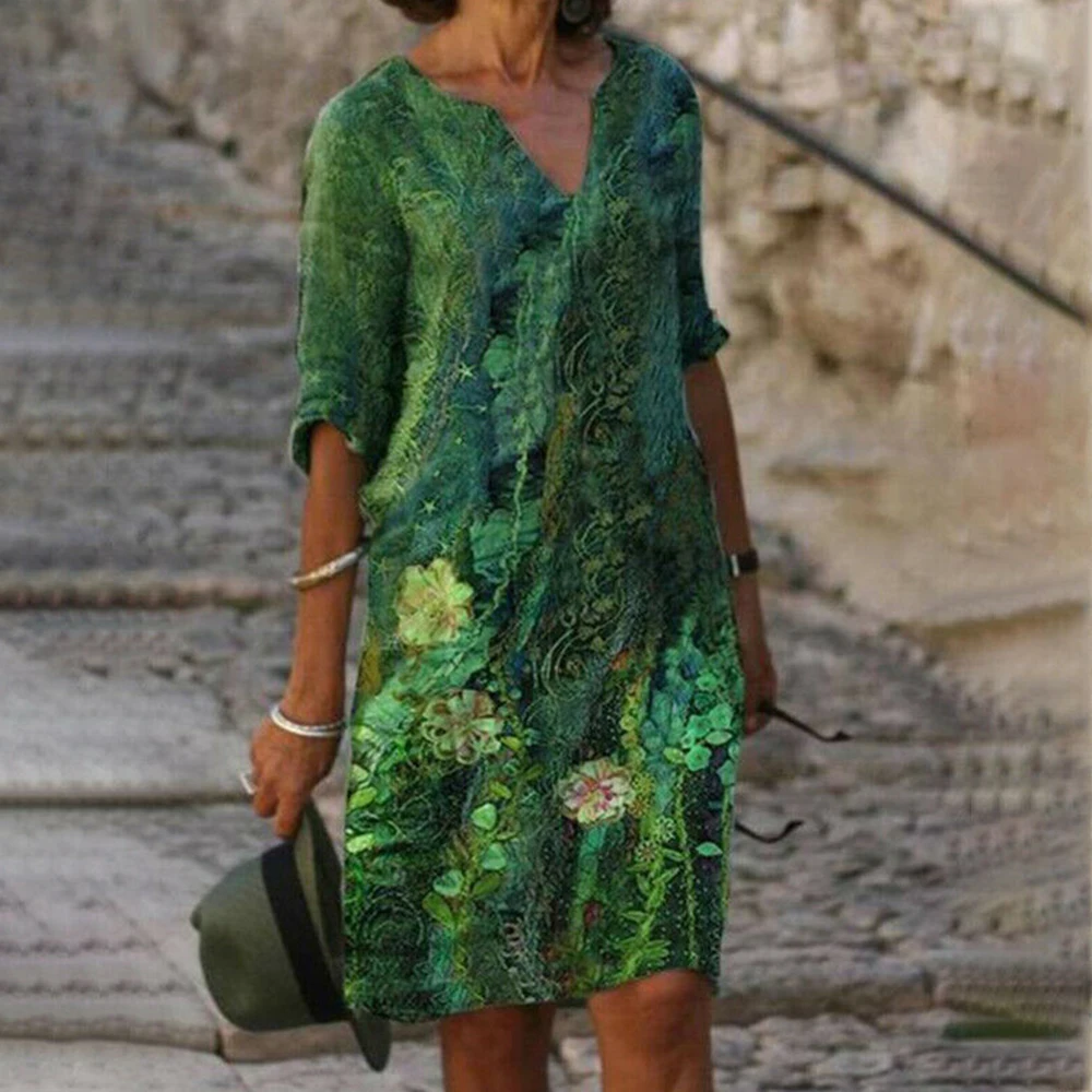 Midi Womens Dress Long Sleeve Loose Plus Size Polyester Floral Pullover Soft Stretchy V Neck Breathable Charming
Midi Womens Dress Long Sleeve Loose Plus Size Polyester Floral Pullover Soft Stretchy V Neck Breathable Charming