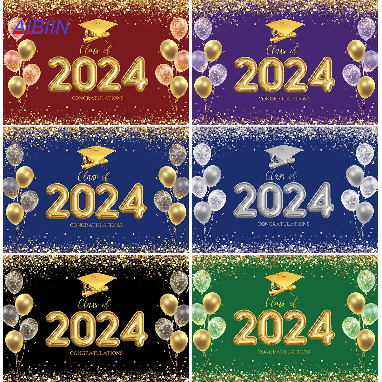 AIBIIN Class of 2024 Congratulations Graduate Photography Backdrops Congrats Prom Balloons Shimmer Dots Party Decor Background
AIBIIN Class of 2024 Congratulations Graduate Photography Backdrops Congrats Prom Balloons Shimmer Dots Party Decor Background