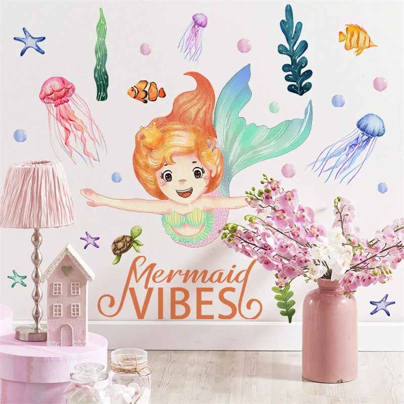 Sea Animals Wall Stickers Bathroom Accessories Self Adhesive Vinyl Mermaid Fish Rainbow Decals Decor for Nursery Room Posters
Sea Animals Wall Stickers Bathroom Accessories Self Adhesive Vinyl Mermaid Fish Rainbow Decals Decor for Nursery Room Posters