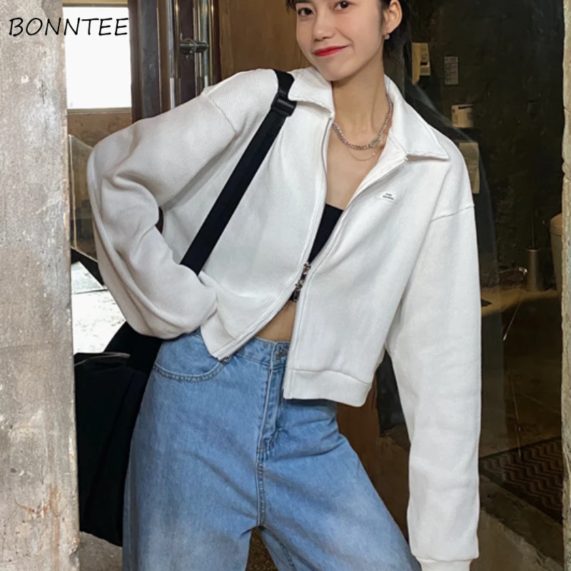 Cropped Sweatshirts Woman Korean Fashion Double-ended Zipper All-match Streetwear Students Casual Daily Outerwear Spring Chic
Cropped Sweatshirts Woman Korean Fashion Double-ended Zipper All-match Streetwear Students Casual Daily Outerwear Spring Chic