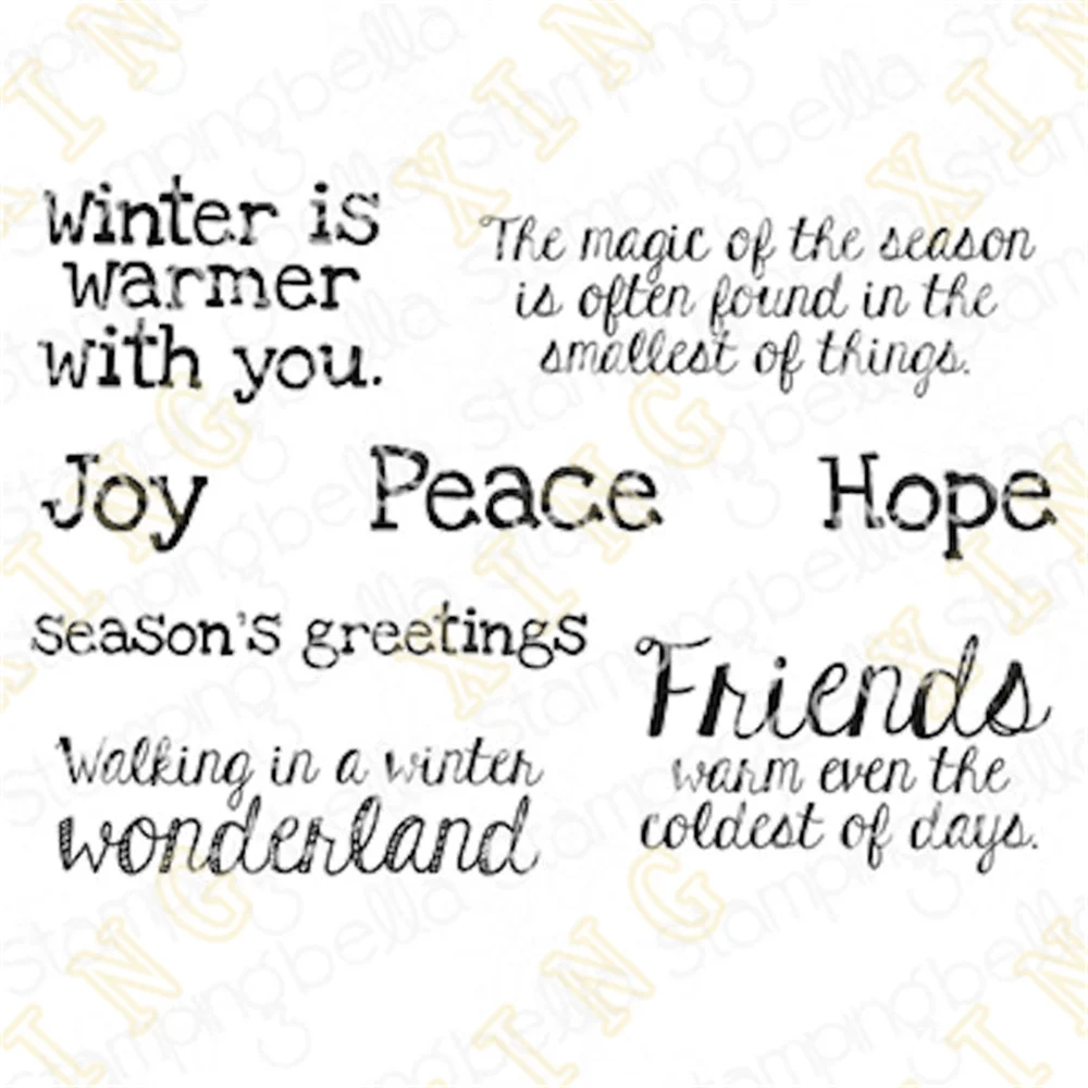 Winter Sentiment Clear Silicone Stamps DIY Scrapbook Diary Decoration Embossed Paper Card Album Craft Template New Arrival
Winter Sentiment Clear Silicone Stamps DIY Scrapbook Diary Decoration Embossed Paper Card Album Craft Template New Arrival