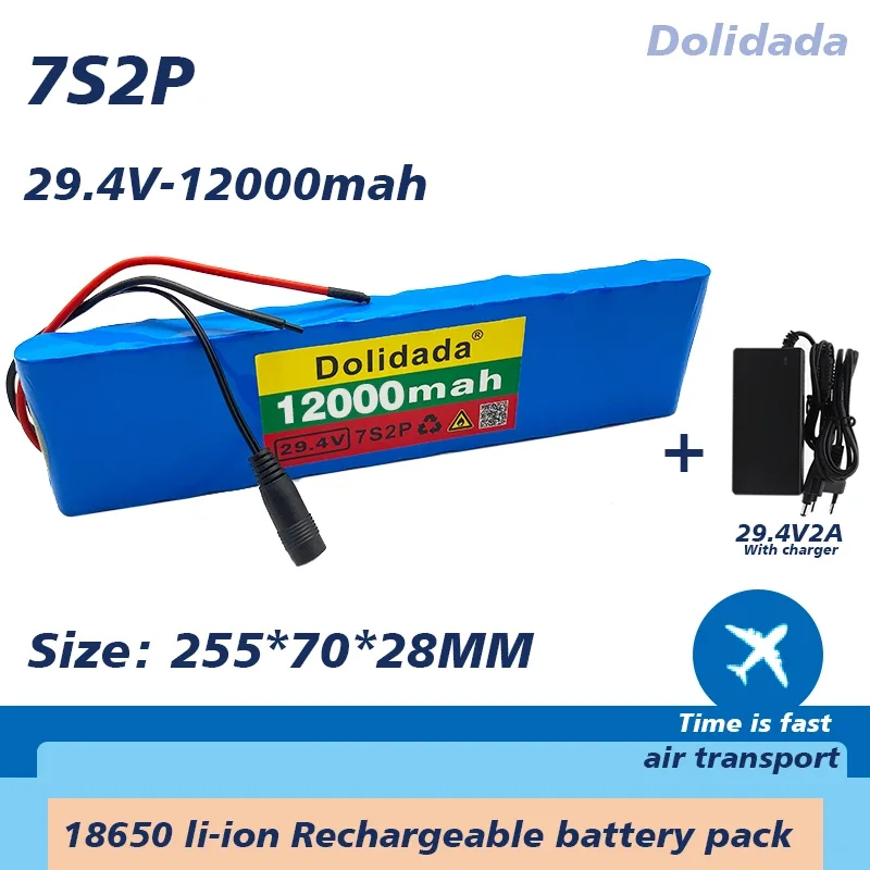 

New 7s2p 29.4V12000mah lithium-ion battery pack with 20A balanced BMS for electric bicycles and scooters+free delivery