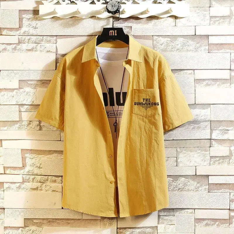 Fashion Lapel Spliced Short Sleeve Pockets Letter Shirt Men's Clothing 2023 Summer New Oversized Casual Tops All-match Shirts
Fashion Lapel Spliced Short Sleeve Pockets Letter Shirt Men's Clothing 2023 Summer New Oversized Casual Tops All-match Shirts
