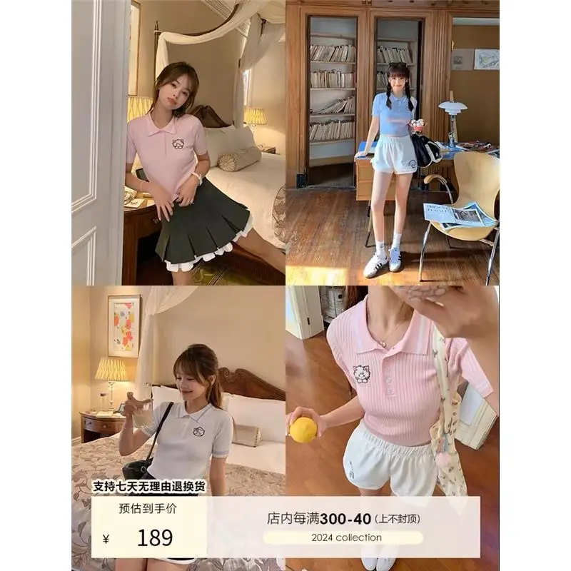 Kawaii Hello Kitty Shoulder T-Shirt for Women Anime Cute Cartoon Printed Embroidered Polo Shirt with Short Sleeves Girl Toys
Kawaii Hello Kitty Shoulder T-Shirt for Women Anime Cute Cartoon Printed Embroidered Polo Shirt with Short Sleeves Girl Toys