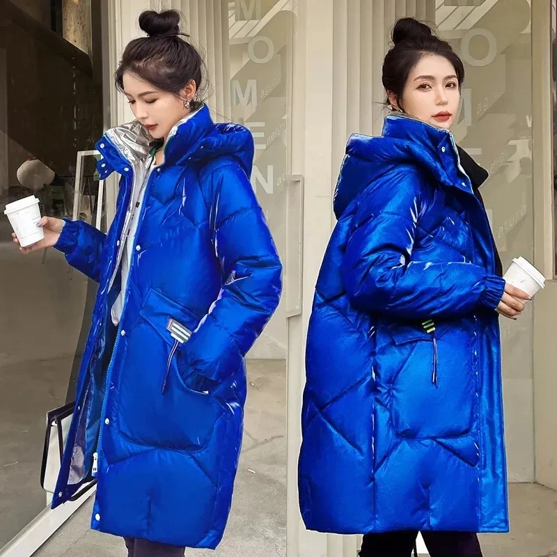 

2023 New Long Winter Hooded Jackets Women Thicken Warm Cotton-Padded Female Down Cotton Coat Parkas Padded Puffer Overcoat Lady