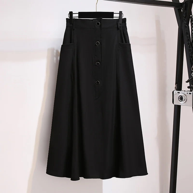 XX-6XL Fashion Long Maxi A-line Skirts For Women Elastic Waist Autumn Black Skirt 
XX-6XL Fashion Long Maxi A-line Skirts For Women Elastic Waist Autumn Black Skirt