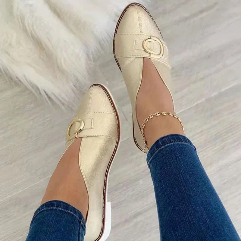 

Shoes Women Designer Plus Size Pointed Toe Shallow Sandals Autumn 2022 New Soft Flats Loafers Fashion Sport Dress Mujer Zapatos
