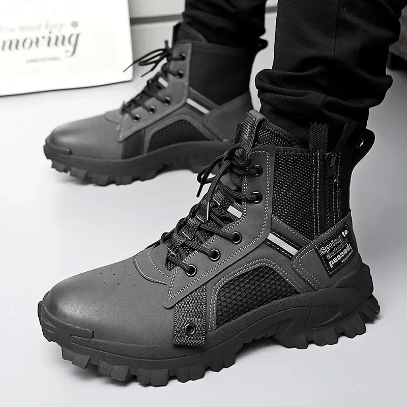 

Heren Schoenen 2023 Comfortable Versatile Men's Sneakers Anti-slip Wear-resistant Work Shoes Men Outdoor High Top Hiking Shoes