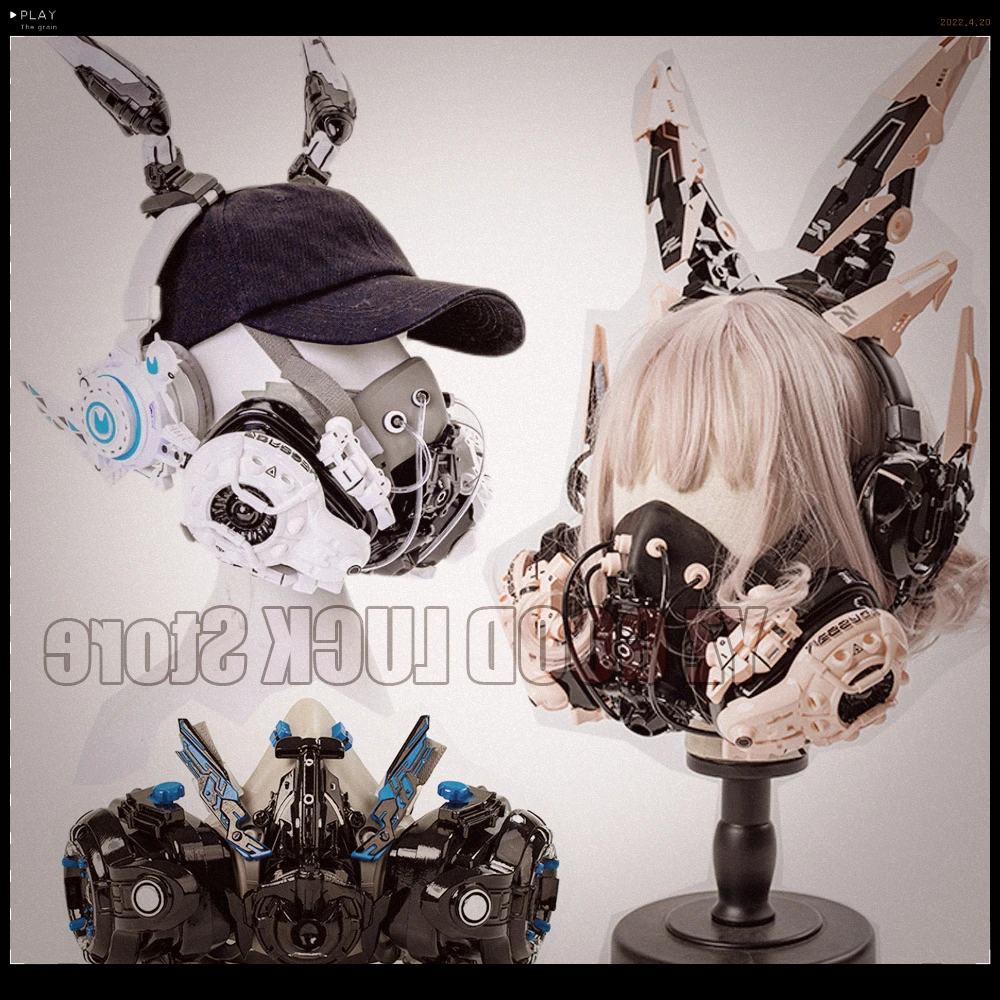 Punk HD Mask accessories Mechanical Props Punk Masks Horn Ears Cosplay Bluetooth Headset SciFi Technology Functional Wind Part 
Punk HD Mask accessories Mechanical Props Punk Masks Horn Ears Cosplay Bluetooth Headset SciFi Technology Functional Wind Part