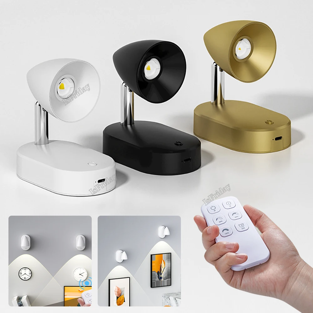 

Wireless remote charging spotlights, background wall lights, bedside wiring free, punching free, household entrance induction se