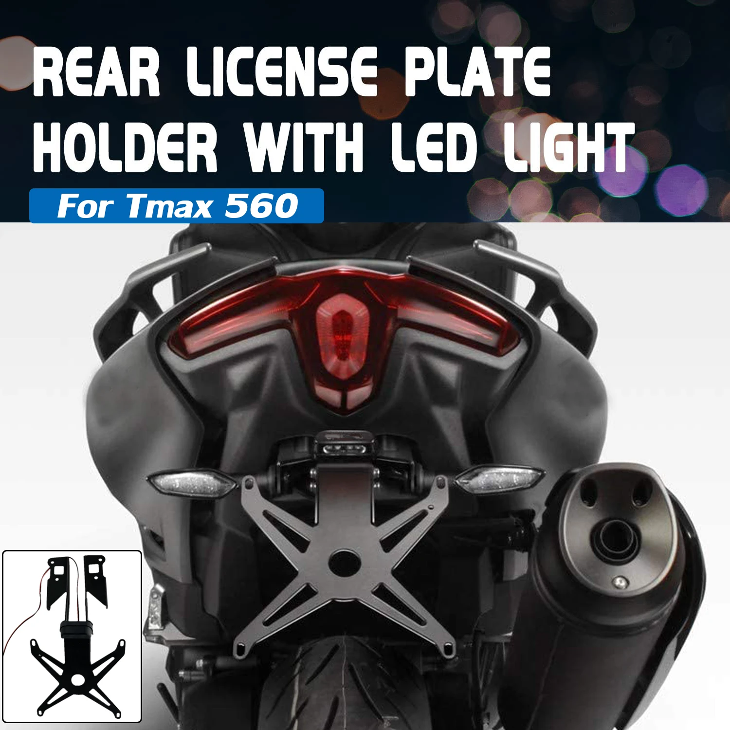 Держатель номерного знака мотоцикла, задний аккуратный исключающий крыло, светодиодный индикатор для Yamaha TMAX560 T-MAX 2020 2021 TMAX 560, аксессуары
Держатель номерного знака мотоцикла, задний аккуратный исключающий крыло, светодиодный индикатор для Yamaha TMAX560 T-MAX 2020 2021 TMAX 560, аксессуары