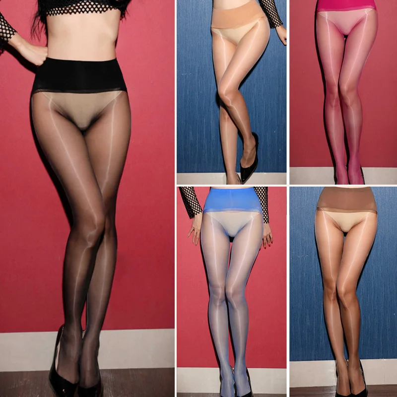 

Shiny Glossy Transparent Pantyhose Oil Stocking Seamless Stockings Ultra Thin Nylon Crotchless Silk Hosiery Sexy Underwear