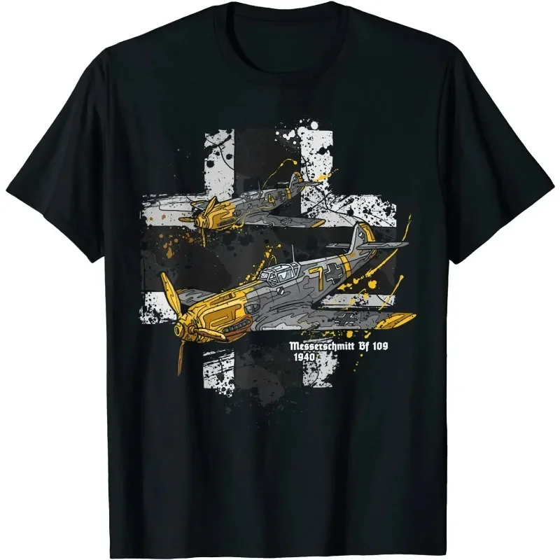 

Printed T-shirt Top World War II GermanThe Finest Light Fighter Bf 109 Short Sleeve