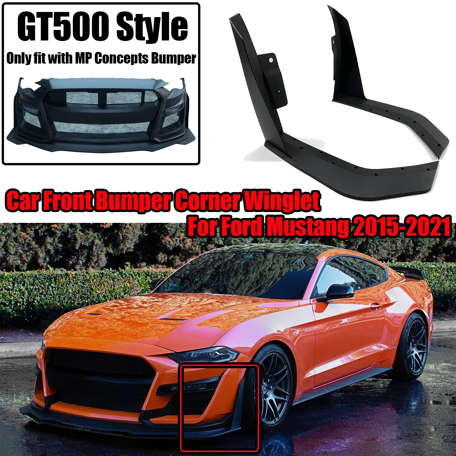 Пара автомобильных передних бамперов GT500, стиль для Ford Mustang 2015-2021, угловой спойлер, разветвители крыльев, подходят для бампера MP Concept
Пара автомобильных передних бамперов GT500, стиль для Ford Mustang 2015-2021, угловой спойлер, разветвители крыльев, подходят для бампера MP Concept