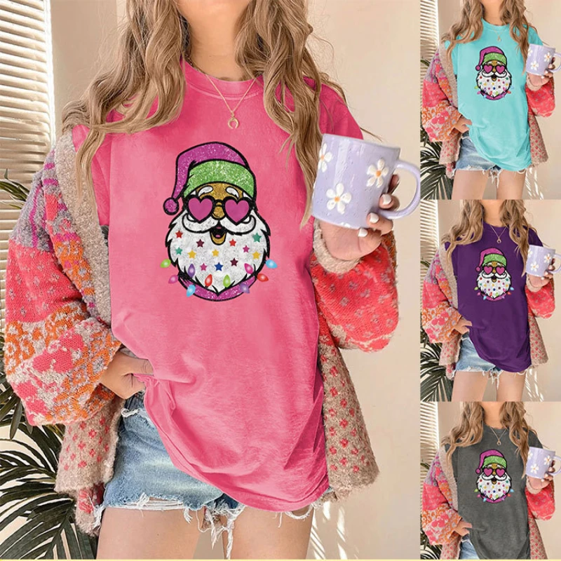 Women's Christmas T-shirt Santa Claus Pattern Printed Short Sleeve Christmas Tree Women's Tops
Women's Christmas T-shirt Santa Claus Pattern Printed Short Sleeve Christmas Tree Women's Tops
