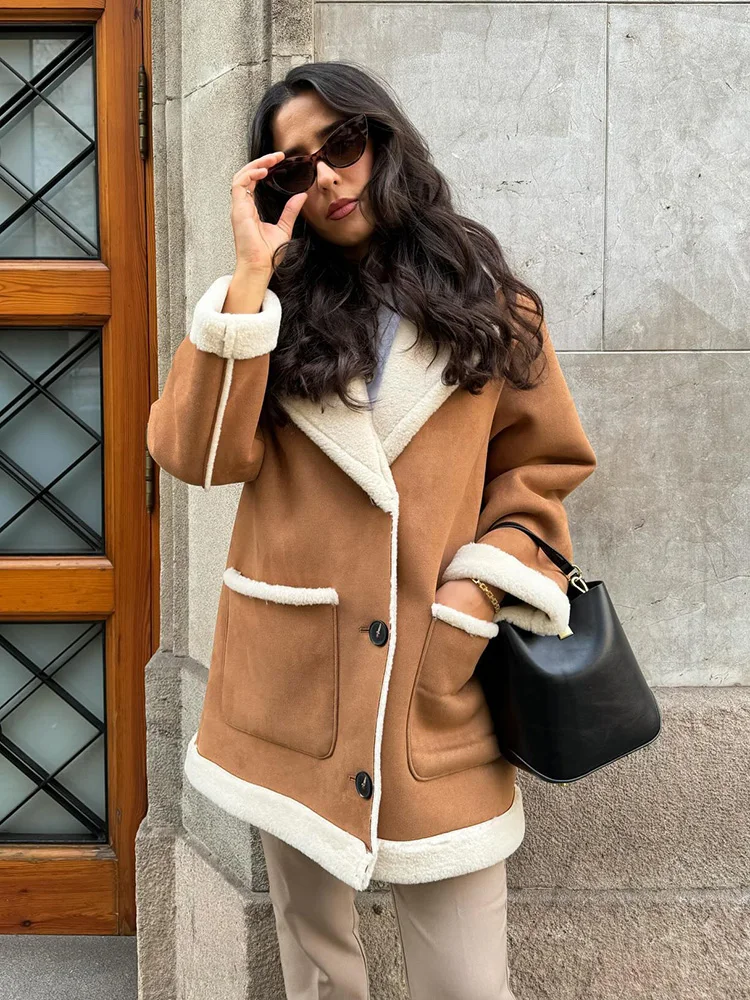 HH TRAF Women's Elegant Lapel Winter Coat Long Sleeve Casual Single Breasted Vintage Overcoats Pockets Female Wool Blend Coats
HH TRAF Women's Elegant Lapel Winter Coat Long Sleeve Casual Single Breasted Vintage Overcoats Pockets Female Wool Blend Coats