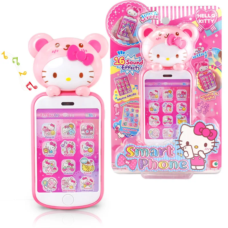 Новый милый игрушечный телефон Sanrio Hello Kitty Kt с музыкой, Детская камера, подарок для девочки, образовательный сенсорный экран
Новый милый игрушечный телефон Sanrio Hello Kitty Kt с музыкой, Детская камера, подарок для девочки, образовательный сенсорный экран