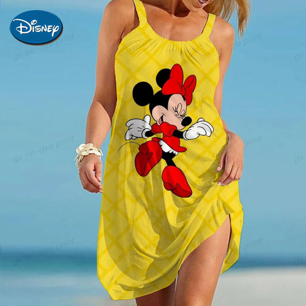 Disney Minnie Mickey Mouse Summer Elegant Women Love Printed Dress Off Shoulder O Neck Sexy Sleeveless Sling Beach Dress Design
Disney Minnie Mickey Mouse Summer Elegant Women Love Printed Dress Off Shoulder O Neck Sexy Sleeveless Sling Beach Dress Design