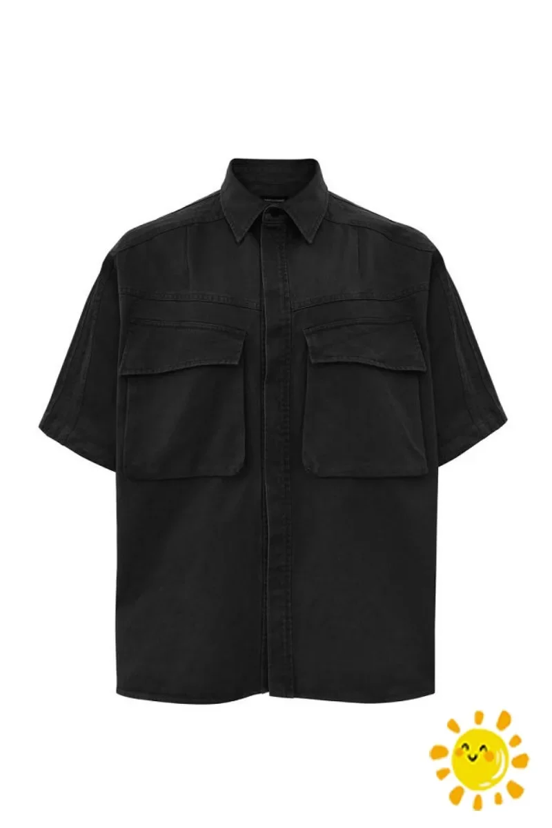 

Streetwear 24SS Best Quality FAR.ARCHIVE Shirts Men Women Washed FAR ARCHIVE Flip Collar Workwear Double Pocket Shirt