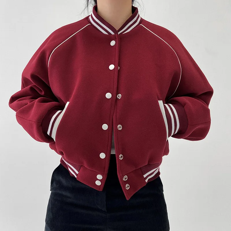 New Casual Sports Style Stand Up Collar Baseball Jacket with Single Breasted Short Loose Jacket Top
New Casual Sports Style Stand Up Collar Baseball Jacket with Single Breasted Short Loose Jacket Top