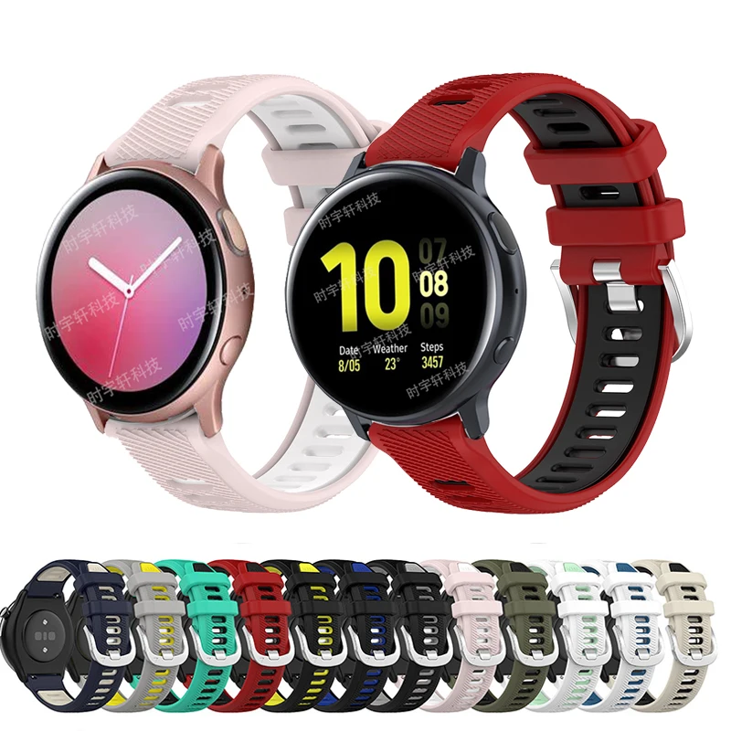 

For Samsung Galaxy Watch Active 2 40mm 44mm Strap 20mm Silicone Band For Galaxy 3 41mm/42mm/Gear S2 Sport Women Men Bracelet