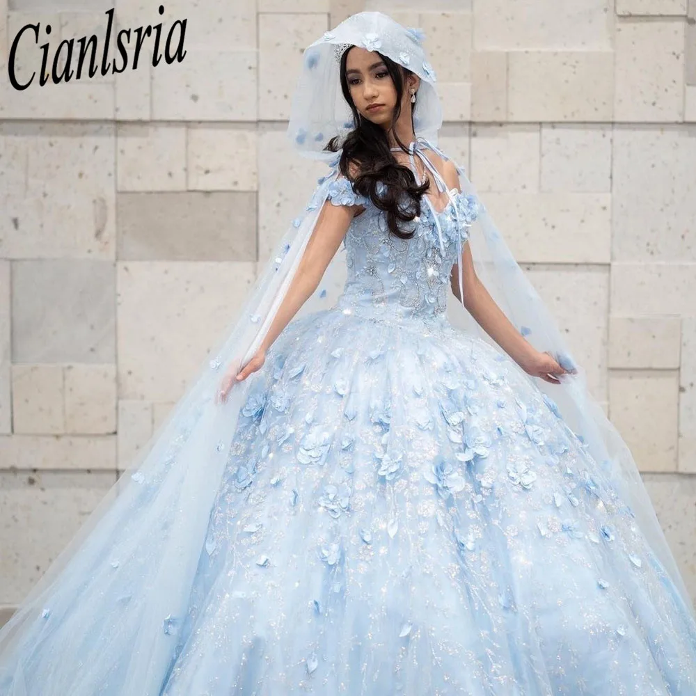 2023 небесно-голубое платье Золушки Quinceanera милое бальное платье с аппликацией из двух частей на заказ
2023 небесно-голубое платье Золушки Quinceanera милое бальное платье с аппликацией из двух частей на заказ