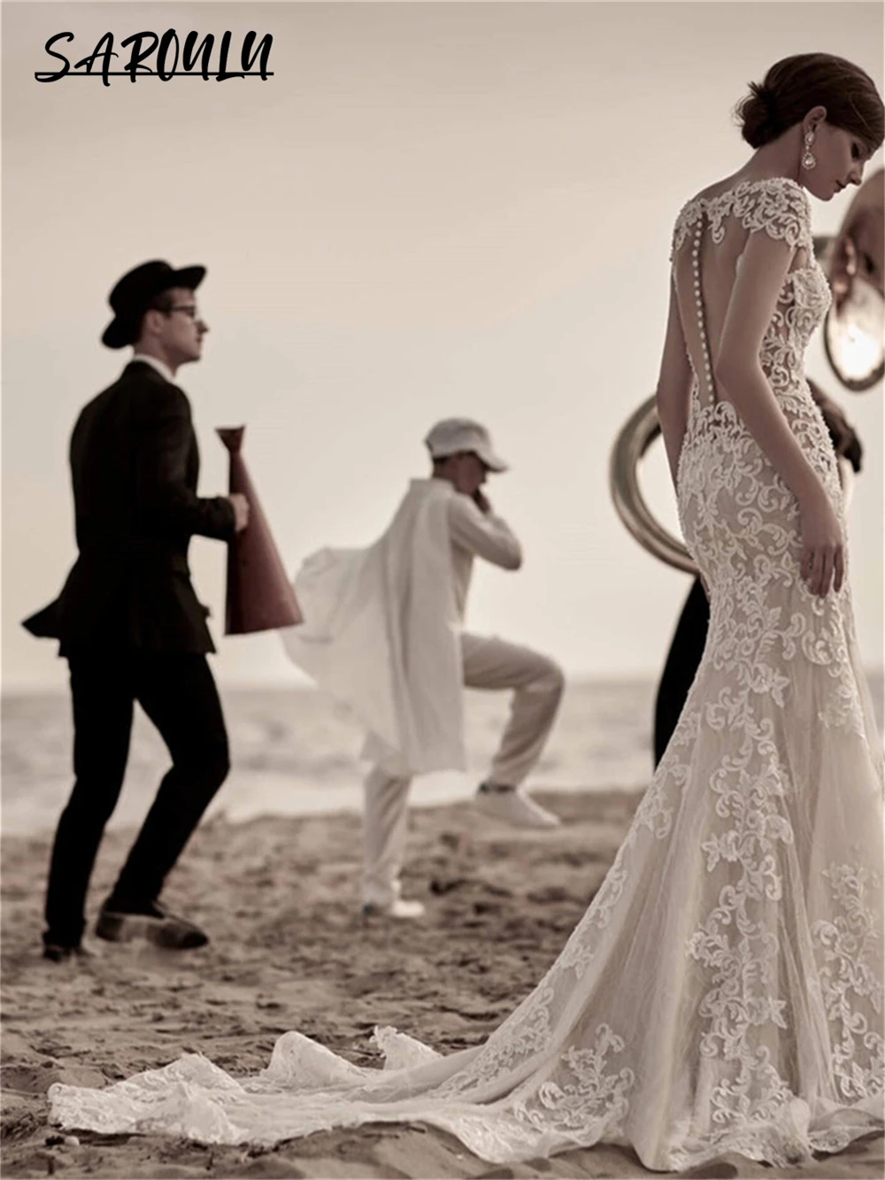 Button Backless Lace Bride Dress Mermaid Sweetheart Romantic Bohemian Wedding Dresses For Women Court Train Bridal Gown 2024
Button Backless Lace Bride Dress Mermaid Sweetheart Romantic Bohemian Wedding Dresses For Women Court Train Bridal Gown 2024