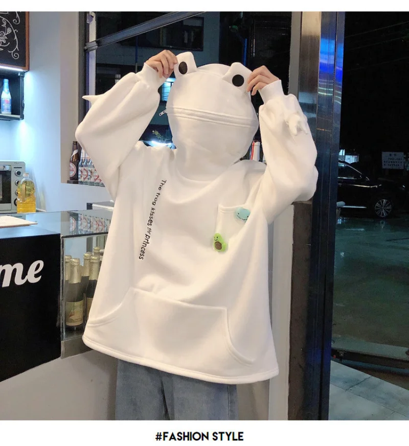 Fashion Women Hoodie Frog Pullover Winter Sense Hooded Casual Sweatshirt Autumn Embroidery Loose Top Doll Decoration Hoodies Y2k
Fashion Women Hoodie Frog Pullover Winter Sense Hooded Casual Sweatshirt Autumn Embroidery Loose Top Doll Decoration Hoodies Y2k