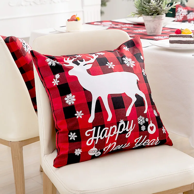 Christmas Decorative Creative Linen Plaid Throw Pillow Case 2 Pieces per Set Christmas Elk Letter Square Pillow Cover
Christmas Decorative Creative Linen Plaid Throw Pillow Case 2 Pieces per Set Christmas Elk Letter Square Pillow Cover