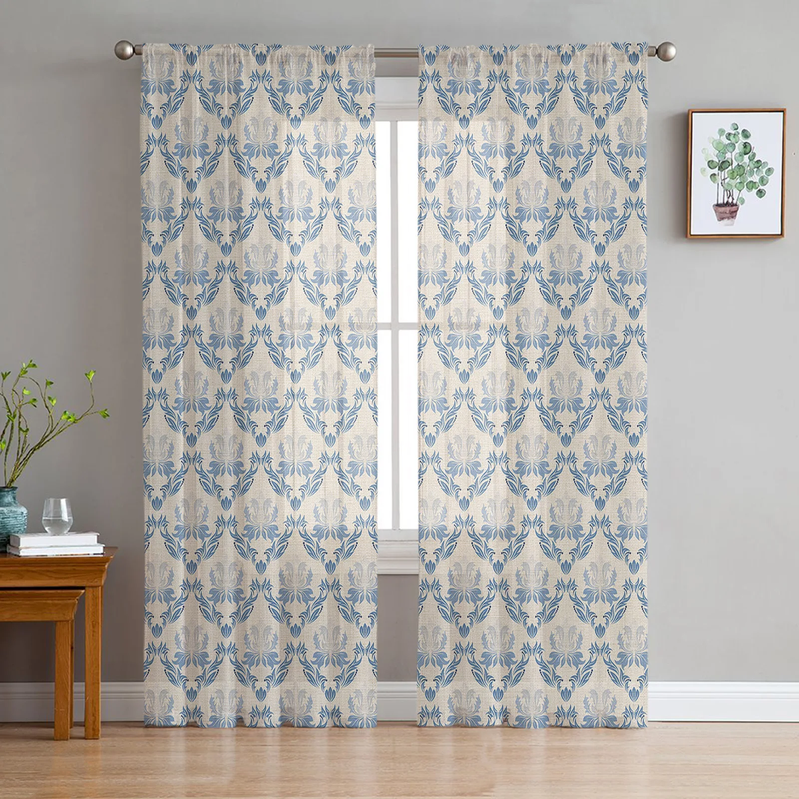 Baroque Vintage Sheer Curtain for Bedroom Tulle Voile Curtain for Kitchen Living Room Decor Window Treatment
Baroque Vintage Sheer Curtain for Bedroom Tulle Voile Curtain for Kitchen Living Room Decor Window Treatment