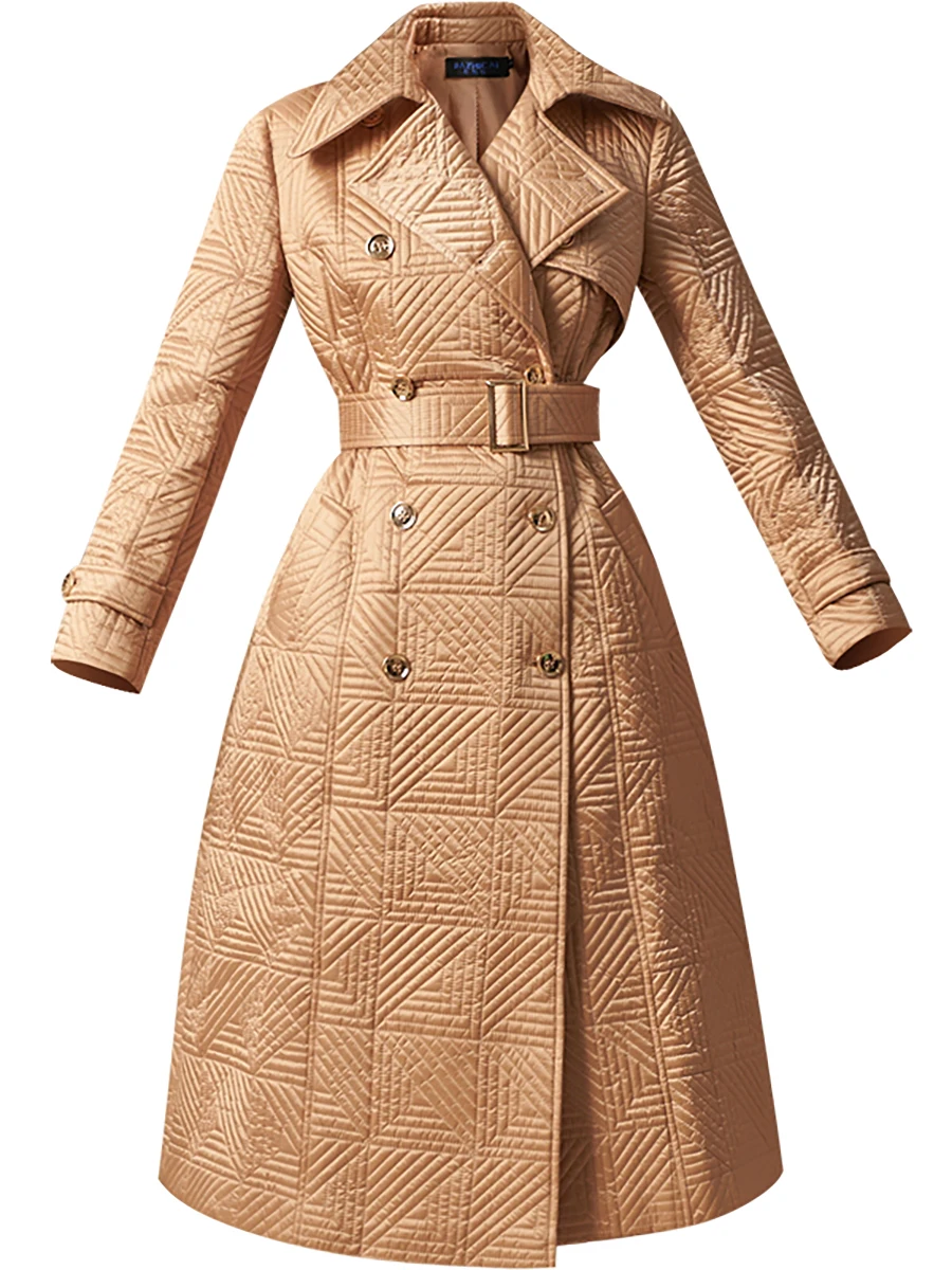 Women Gingham Jacket Winter Parkas Office Lady Space Cotton Double Breasted Long Overcoat Adjustable Waist Oversized Jackets
Women Gingham Jacket Winter Parkas Office Lady Space Cotton Double Breasted Long Overcoat Adjustable Waist Oversized Jackets