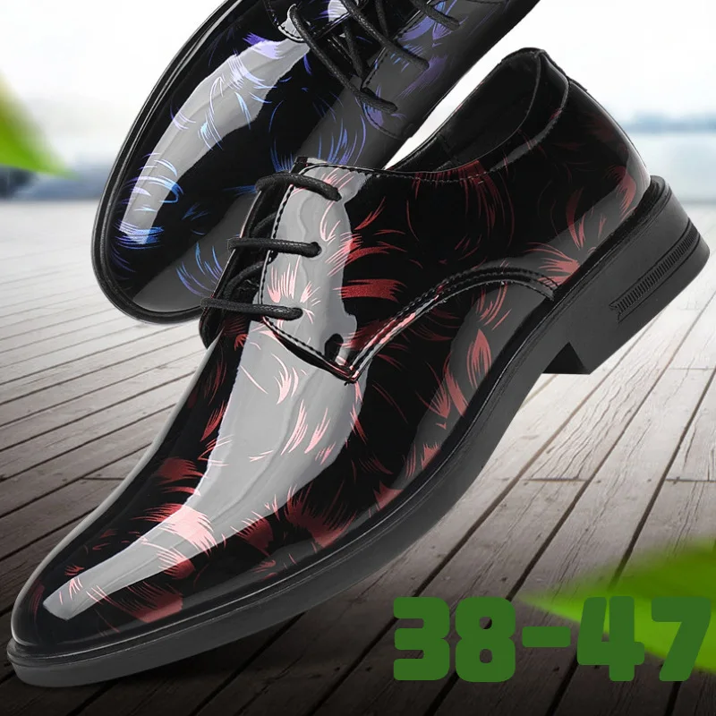 

Office Men Dress Shoes Floral Pattern Men Formal Shoes Leather Luxury Fashion Groom Wedding Shoes Men Oxford Shoes Dress 38-47