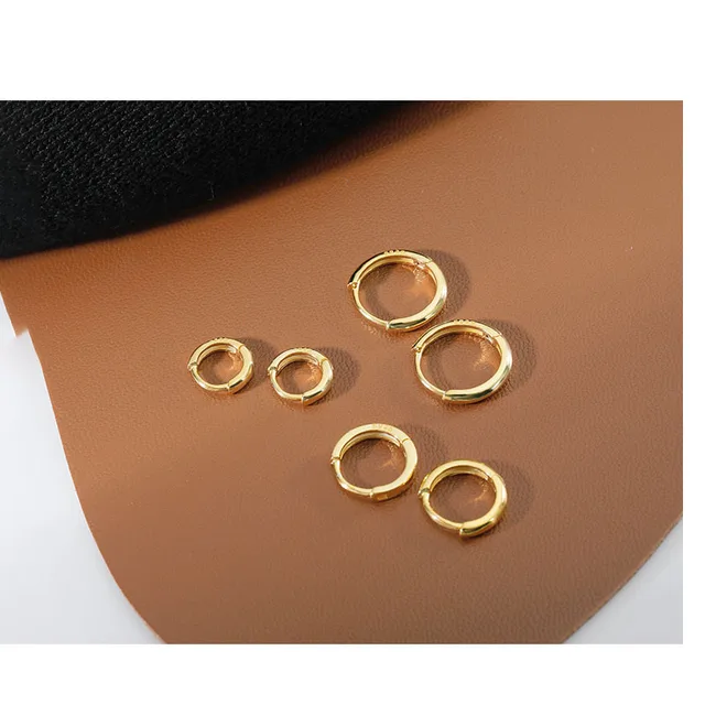 Seau d'oreille rond bohème minimaliste en argent regardé 100% véritable pour femme, boucle d'oreille punk rock unisexe, boucle d'oreille créole, accessoires de bijoux, 925 1