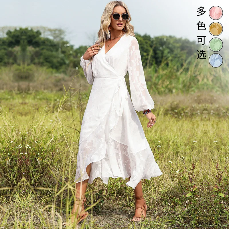 Women's New Bohemian Beach Vacation Lace Up Waist Jacquard Dress Y2k Elegant and Pretty Women's Dresses
Women's New Bohemian Beach Vacation Lace Up Waist Jacquard Dress Y2k Elegant and Pretty Women's Dresses