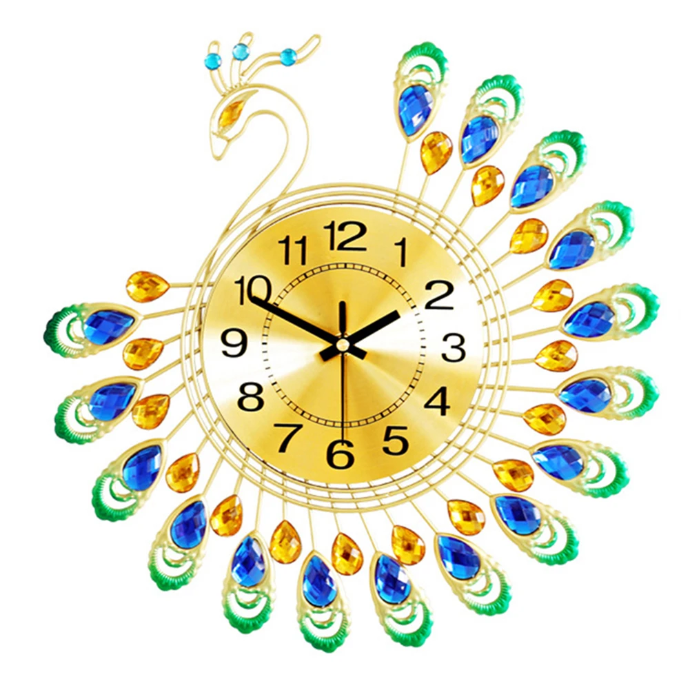 1pc Wall Clock 15in Silent Metal Crystal 3D Peacock Wall Clock For Living Room Decor Modern Art 38*38cm Metal Home Decor
1pc Wall Clock 15in Silent Metal Crystal 3D Peacock Wall Clock For Living Room Decor Modern Art 38*38cm Metal Home Decor
