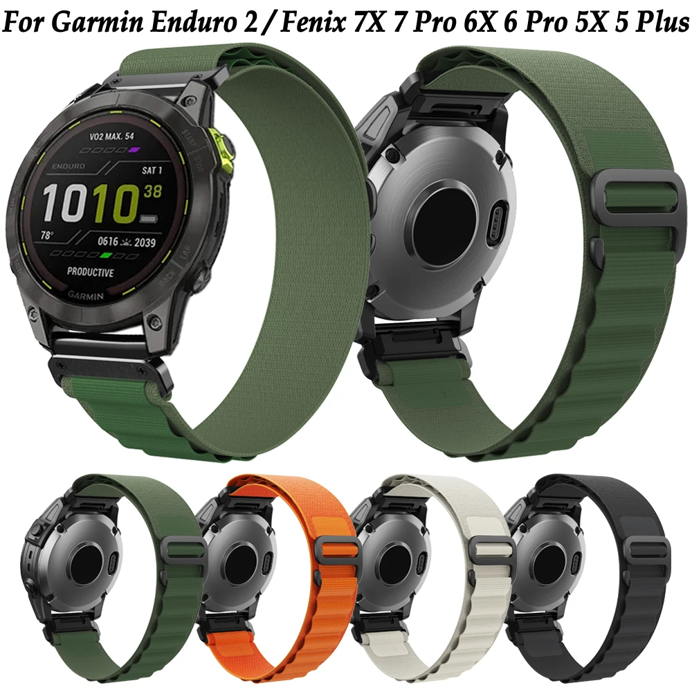 

Nylon Quickfit Strap For Garmin Enduro 2 Tactix 7 Pro Fenix 7X 7 Pro 6X 6 Pro GPS 5X 5 Plus 26mm 22mm Band Wristband Bracelet